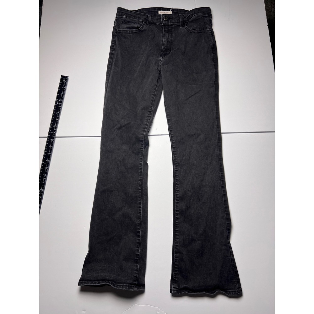 Levi's 725 High Rise Bootcut Jeans Womens 31x32 Washed Black Stretch Denim 0866